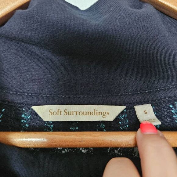 Soft Surroundings‎ Dahlia Embroidered Beaded Turtleneck Tunic Top sz S - Picture 3 of 7